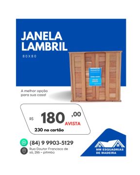 Janela de madeira 80x80