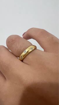 Aliança de ouro amarelo 18k com diamantes Tiffany & Co