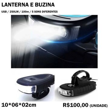 Lanterna LED com Buzina Recarregável