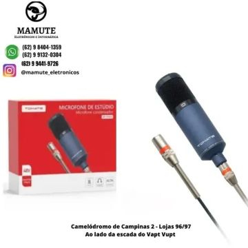 Microfone Condensador Estudio Tomate 48v Cabo Xlr Mt-1048v