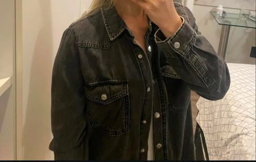 Jaqueta Jeans Preta ZARA