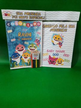 Kit Colorir Com Lápis Baby Shark