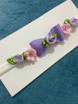 Faixa de cabelo para bebê com flores