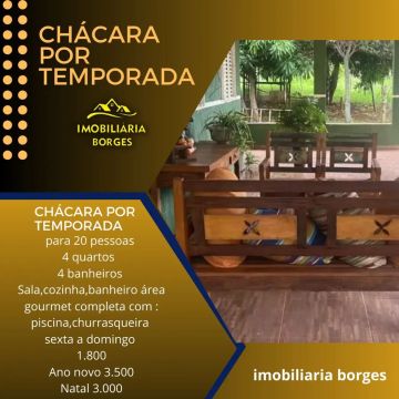 Chacara para locação de temporada