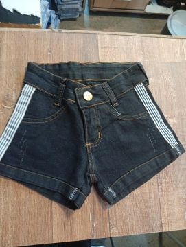 Lote Short Jeans Preto feminino infantil 