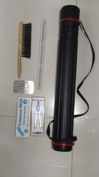KIT DESENHO TECNICO ; TUBO P/ PROJETOS ; COMPASSO 9020 ; ESCALÍMETRO ; MATA GATO ; ESCOVA