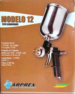 Pistola de Pintura Gravidade Modelo 12 - Arprex
