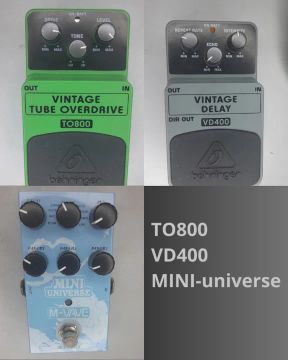 Kit 3 pedais - Overdrive, delay e reverb