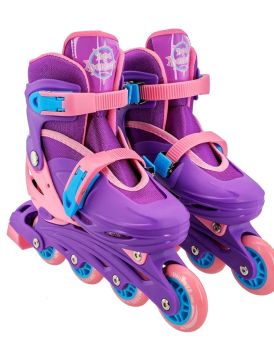 Patins Inline Infantil femin - Tamanho Ajustável -  Rolamentos ABEC-7 -  Total Adventure