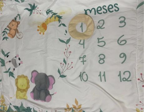 Tapete Infantil Mesversário Safári Aquarela.