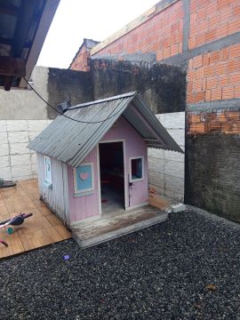 Casinha de Boneca Infantil - Rosa e Branca