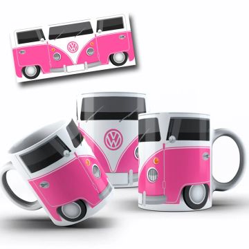 Caneca de Porcelana com Design Vintage de Kombi