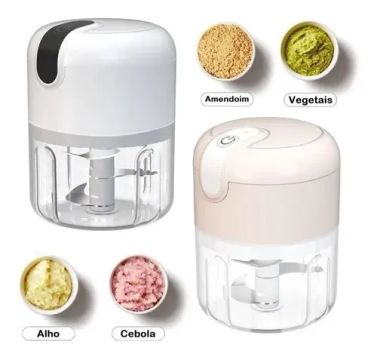 Mini Triturador De Alimentos Elétrico Portátil Com 3 Laminas