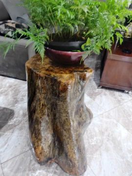 Mesa de centro rústica em tronco de árvore