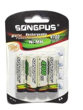 Pilha Recarregável Songpus 4700mah Aa<br><br>