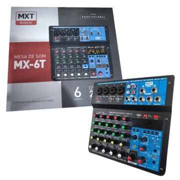 MESA DE SOM DE 6 CANAIS - MODELO: MX-6T