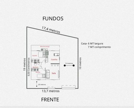 Terreno com 17,4m x 19m à venda