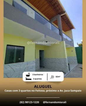 Aluguel de casa no térreo com 3 quartos no Feitosa, próximo a saída do bairro sentido Barr