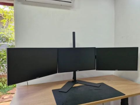 3 Monitores 24' Asus + Suporte para até 6 monitores + Cabos HDMI
