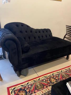 Sofá Chaise Longue Preto Luxo