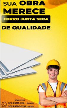 Forro em pvc branco junta seca 