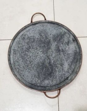 35 cm - Fôrma de pizza pedra sabão cobre