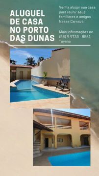 Casa Temporada Porto das Dunas - Carnaval