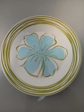 Jogo de pratos com design floral 4 peças