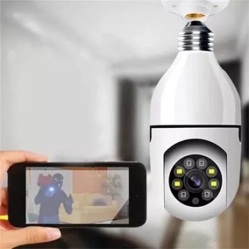 Câmera Wifi Teto Segurança Ip Lâmpada 360 graus