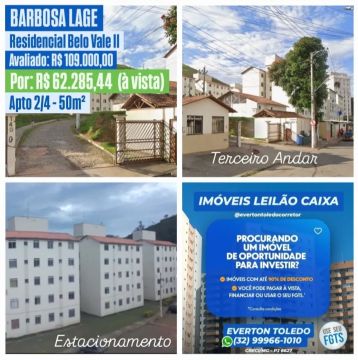 BARBOSA LAGE - Apto 2/4 + Vaga Estacionamento - USE SEU FGTS!!!