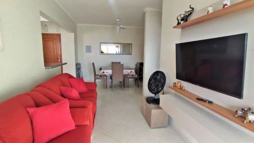 Apartamento Mobiliado, 1 dormitório, 1 vaga, vista Mar,  em Tupi - Praia Grande - SP