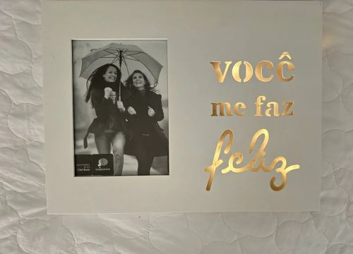 Quadro Decorativo com foto e letreiro iluminado