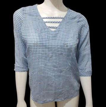 Blusa vichy broderie/laise