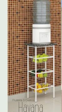 Promoção! 1340.Fruteira Tubular Havana Branco Até 12x - Frete Grátis