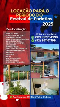 Casa para temporada em Parintins - Festival 2025