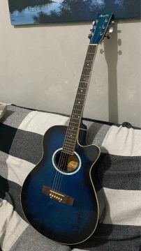 Guitarra Acústica - Azul - Novo