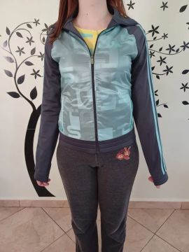 JAQUETA ADIDAS ORIGINAL VERDE COM CINZA  Tam. P