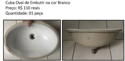 Cuba Oval de Embutir Branca
