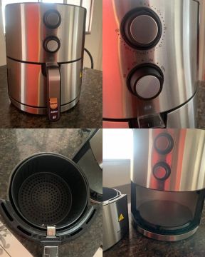 Air fryer seminova de inox, 4,6 litros 