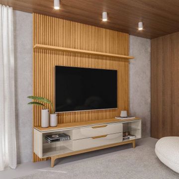 Painel Modular  Ripado com Rack Grécia t65