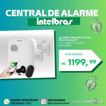 Central de Alarme Intelbras com 3 Sensores - Novo