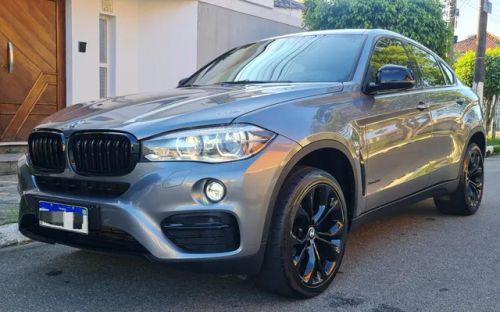 BMW X6 35I, ANO 2018 - XDrive. Cor cinza com interna vermelho + completa + teto solar