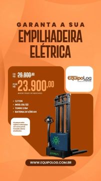 Empilhadeira Elétrica Patolada 1,2 ton Nova