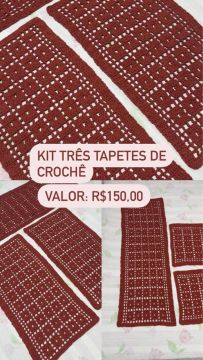 Kit 3 Tapete crochê 
