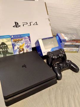 Playstation 4 Slim 500GB + 2 controles originais + 10 jogos