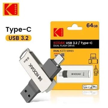 Pen Drive Kodak Dual K273 64GB USB 3.2 Tipo C