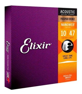 Cordas para Violão Aço Elixir 010 Phosphor Bronze