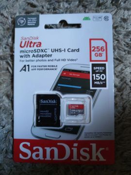 Cartão de Memória Sandisk Ultra 256GB microSDXC UHS-I com Adaptador