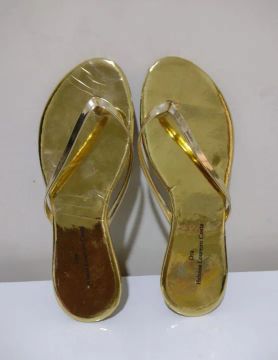 Rasteirinha Dedo Modelo Dourado Feminina Adulto 
