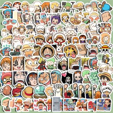 Kit 100 Adesivos de One Piece - Autocolantes Pcs Peças Unidades - Luffy Zoro Sanji Nami